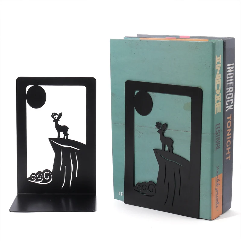 Artistic Deer-Themed Book Ends