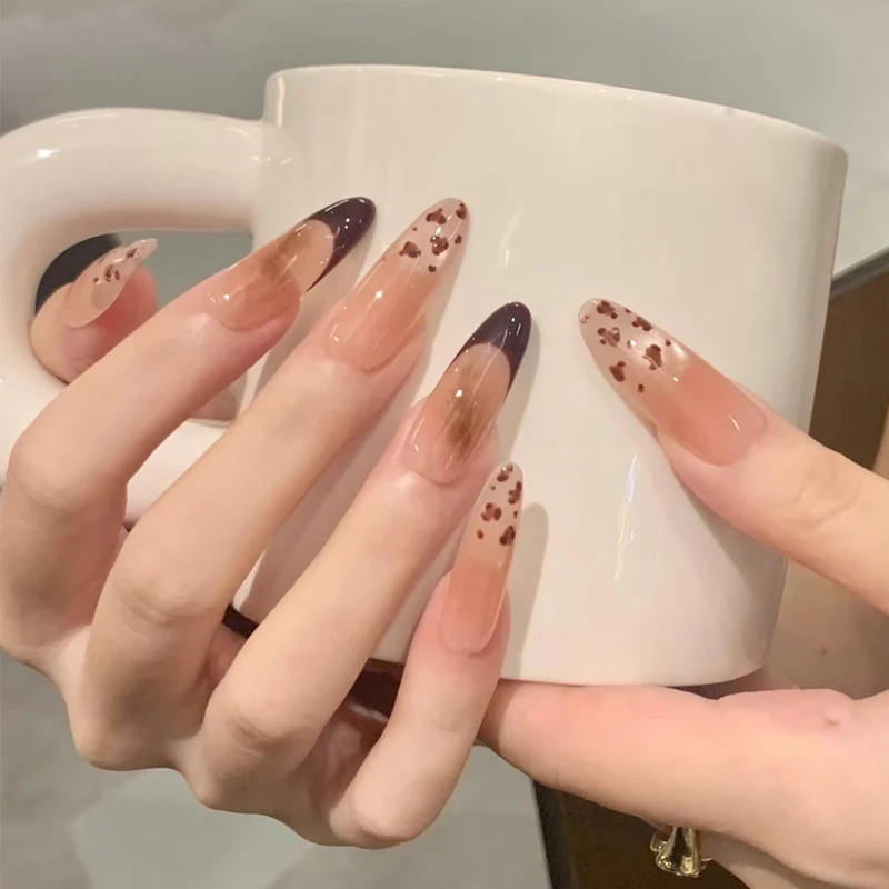Artistic Stiletto Press-On Nails with Unique Animal Print Accents Stornfield