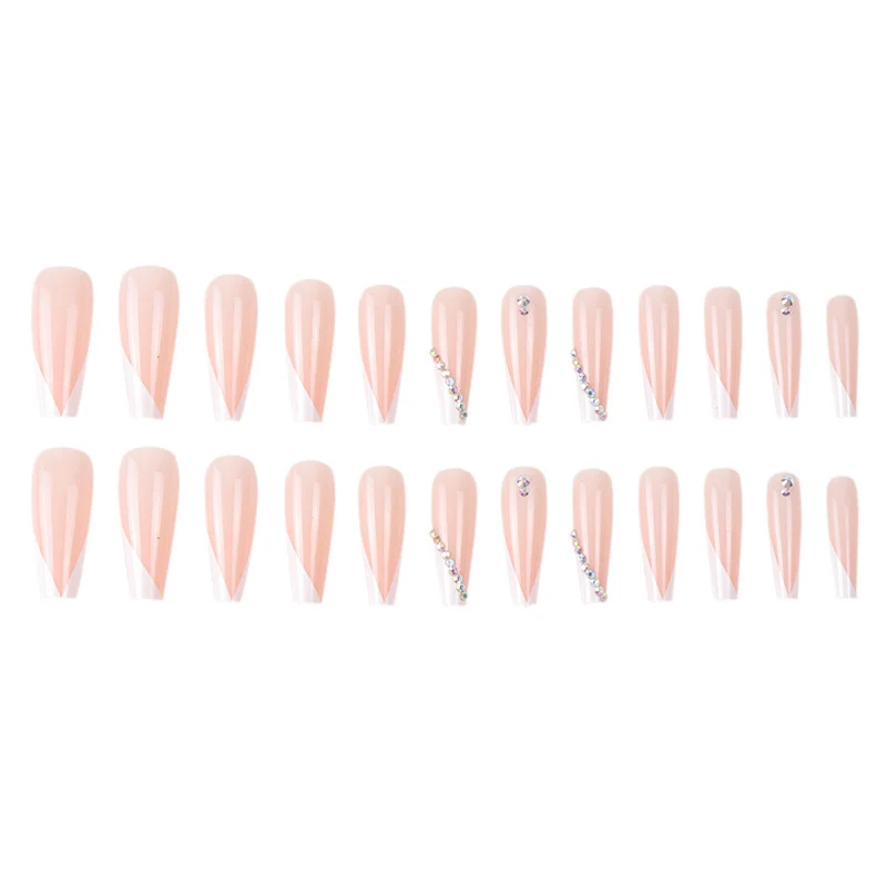 Artistic Stiletto Press-On Nails with Rhinestone Accents Stornfield