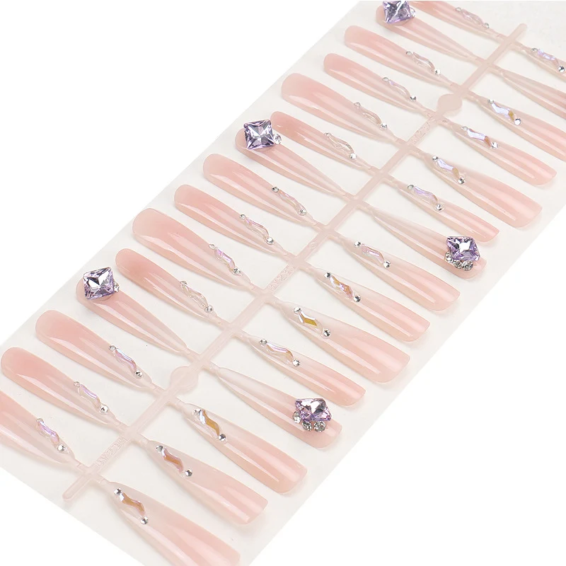 Artistic Stiletto Press-On Nail Set with Glitter and Gemstone Accents Stornfield