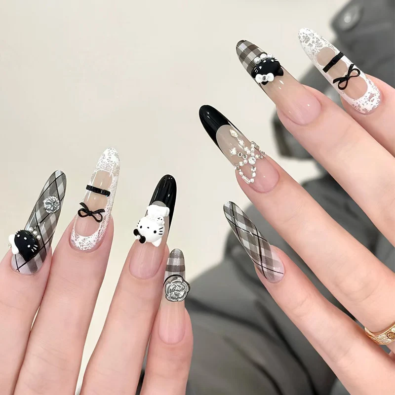 Artistic Press-On Nails with Cute Character Designs Stornfield