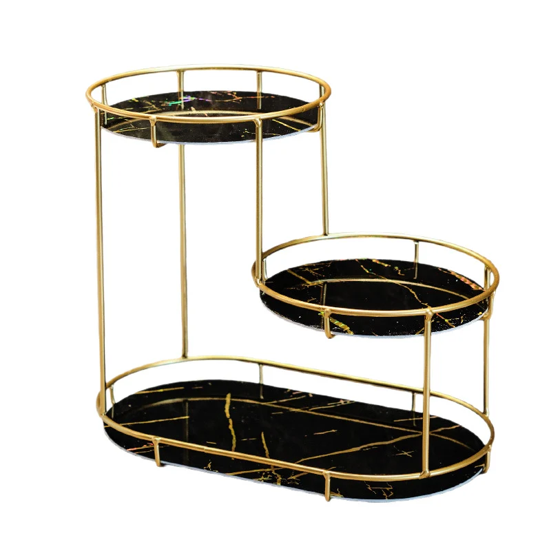 Elegant 2-tier storage basket made of marble Stornfield