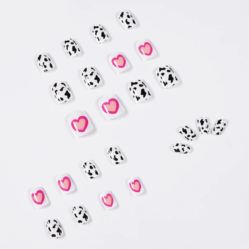 Creative nail art with heart and animal pattern motif Stornfield