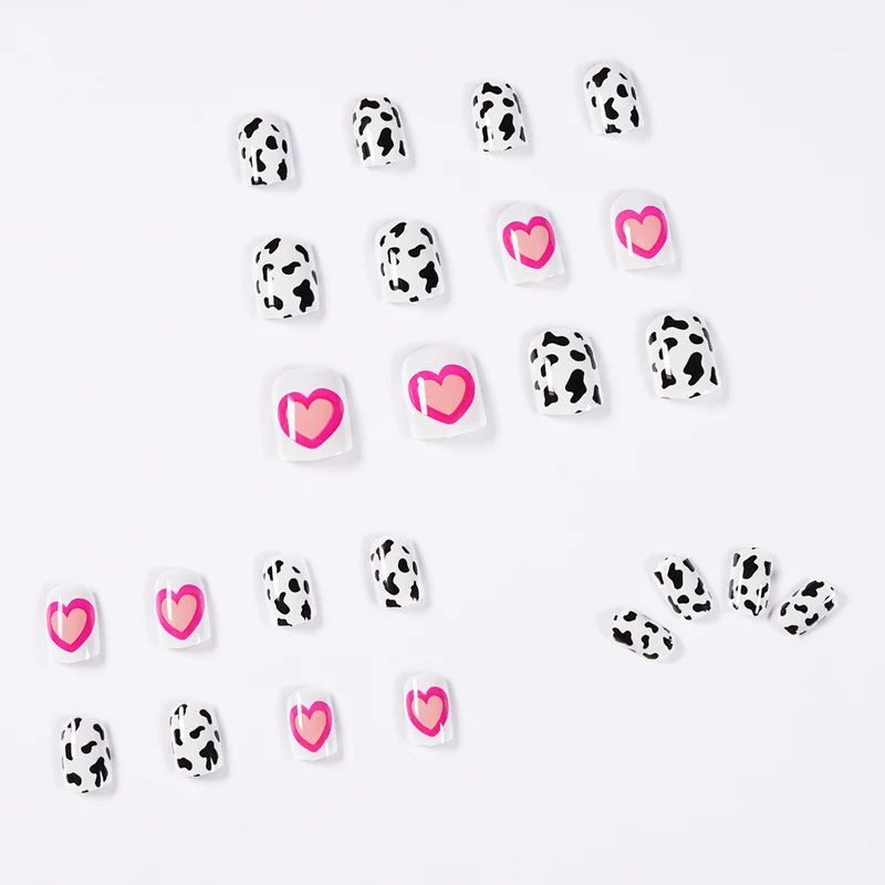 Creative nail art with heart and animal pattern motif Stornfield
