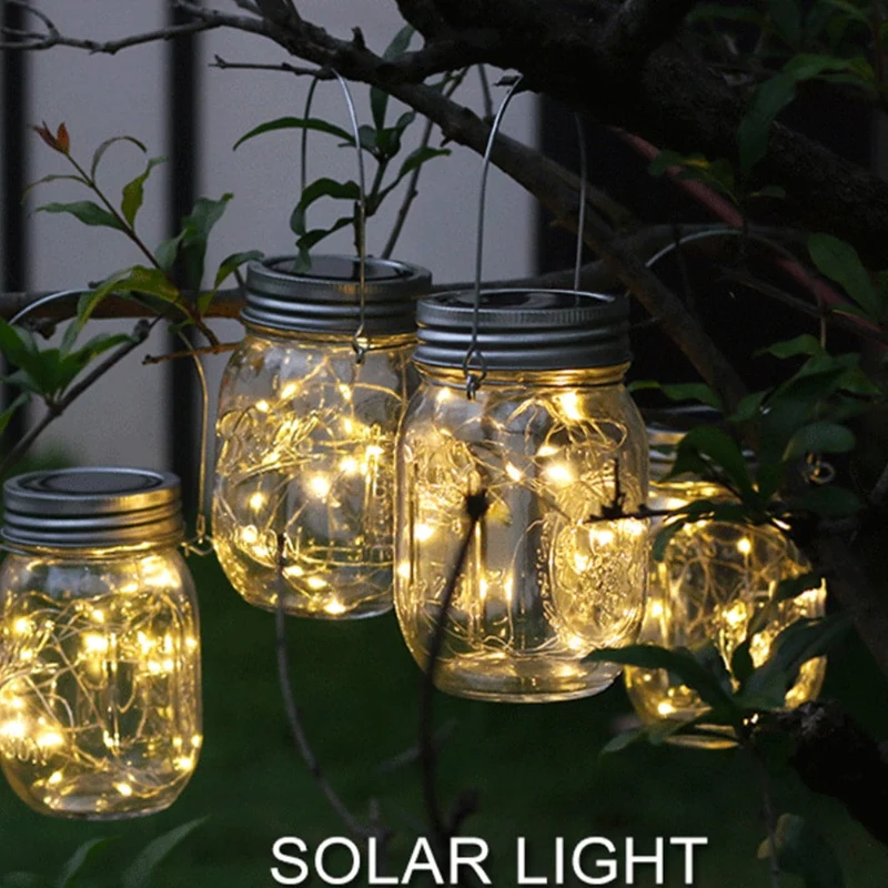Solcellelampe med dekorativ LED-stripe og håndtak - 2 stk - | Luvikno