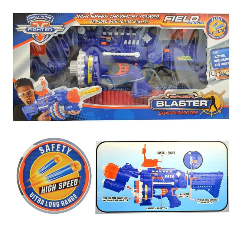 Fuldautomatisk myk kulepistol inkl. 40 piler/darter | Luvikno