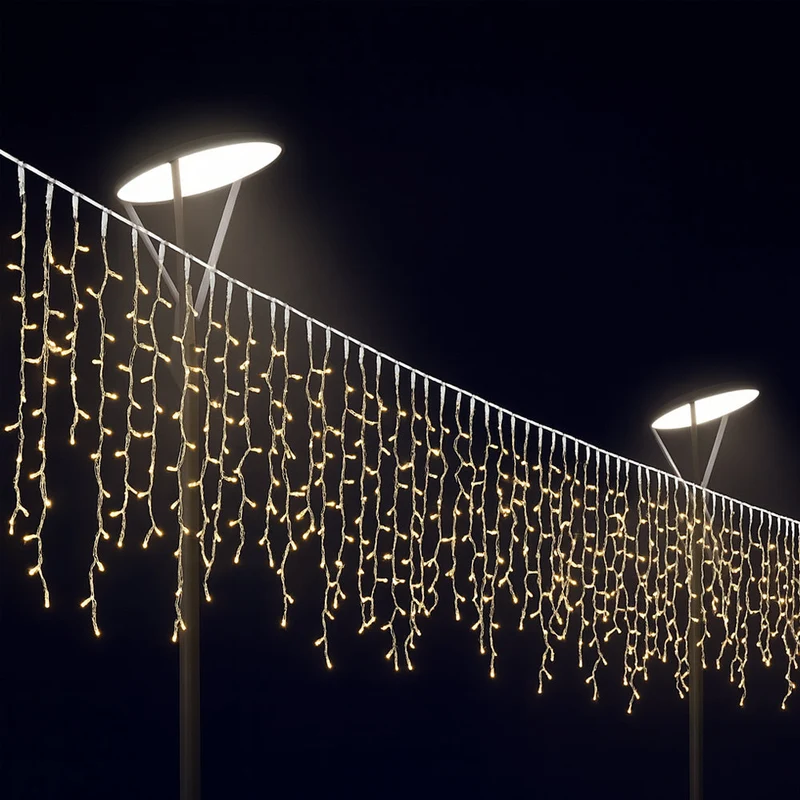 Fairy lights with icicles 95 LED 3 meter, varm hvit | Luvikno