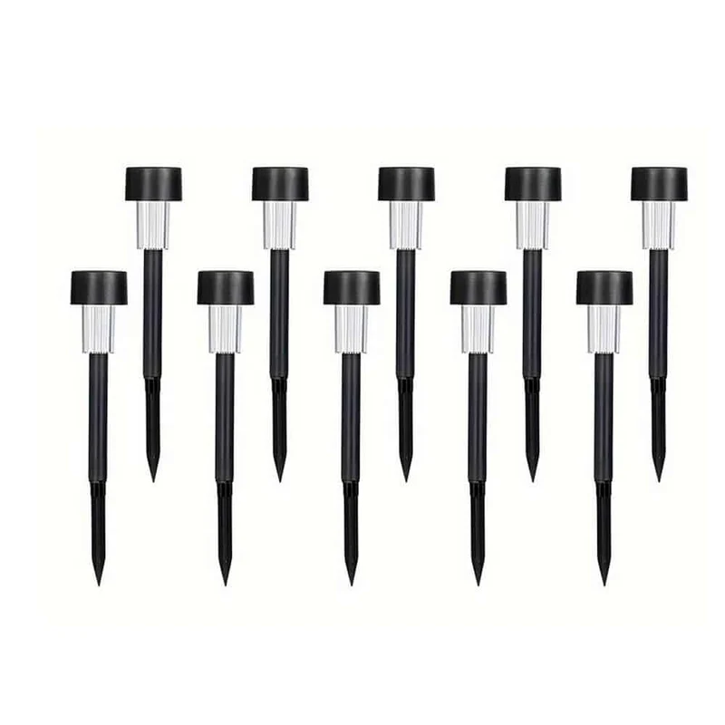 LED solcellelamper på pigger - Svart 10 stk. | Luvikno