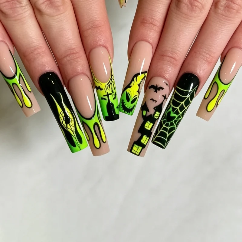 Theatrical Halloween Nail Art Stornfield