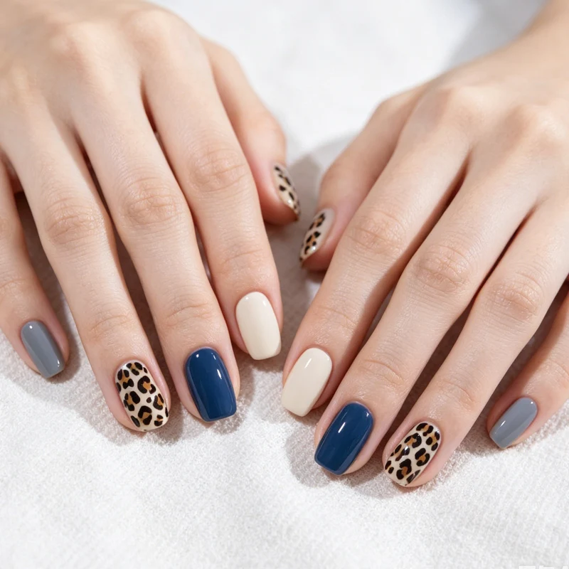Stylish Leopard Print Nail Art Enhancements Stornfield