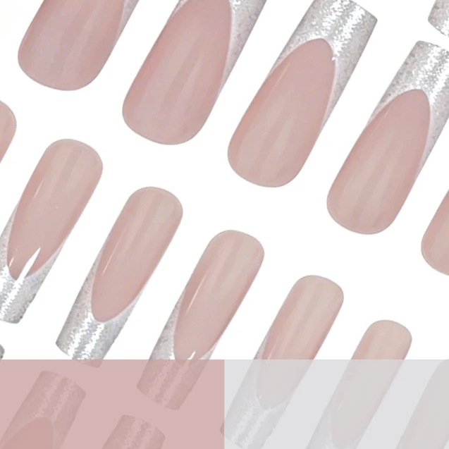 Stylish Glittery French Tip Acrylic Nails Stornfield
