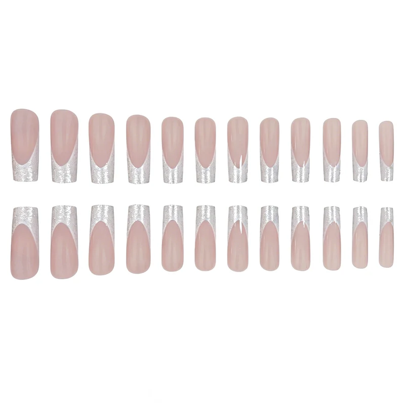 Stylish Glittery French Tip Acrylic Nails Stornfield