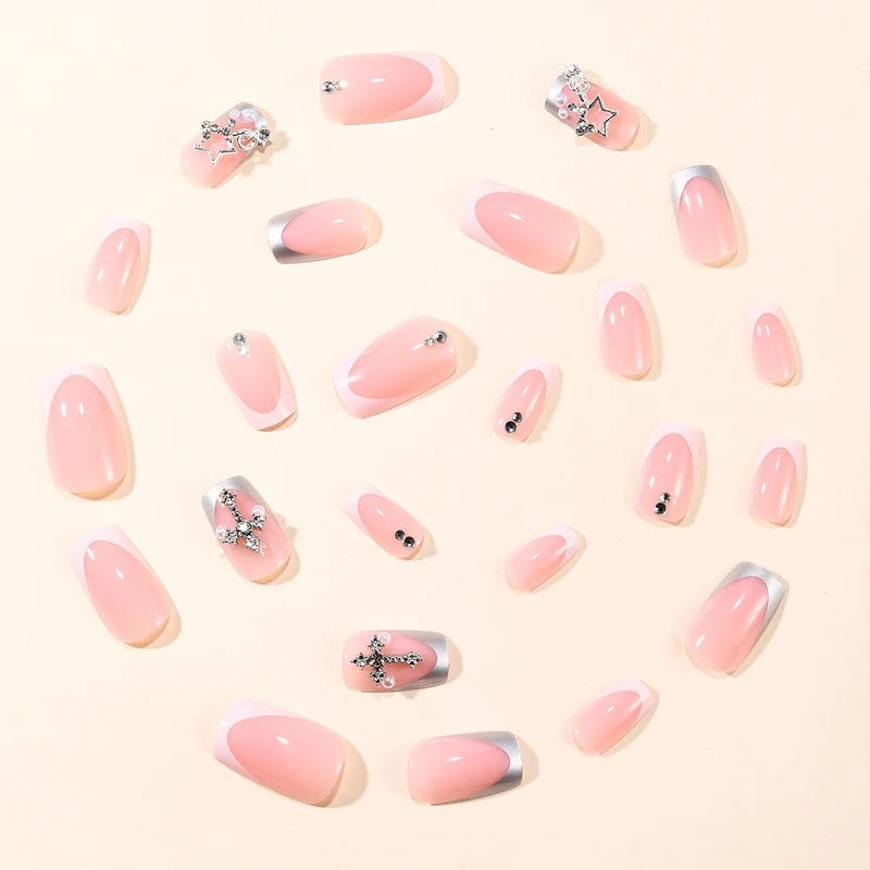 Glamorous Rhinestone Decorative Stiletto Nail Extensions Stornfield