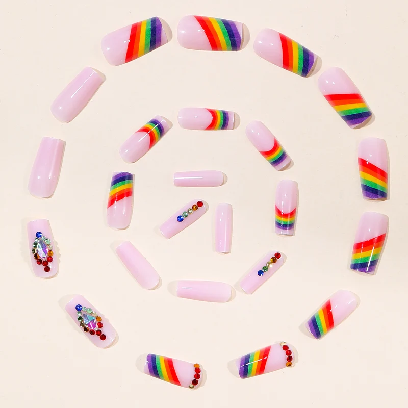 Glamorous Rainbow-Inspired Nail Art Extensions Stornfield