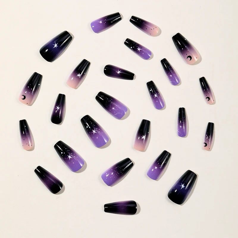 Galactic Themed Acrylic Nail Art Extensions Stornfield