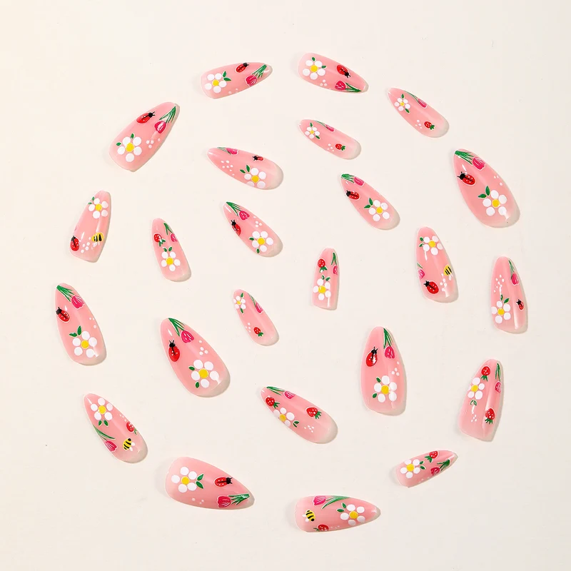 Floral-Themed Stiletto Nail Art Stornfield