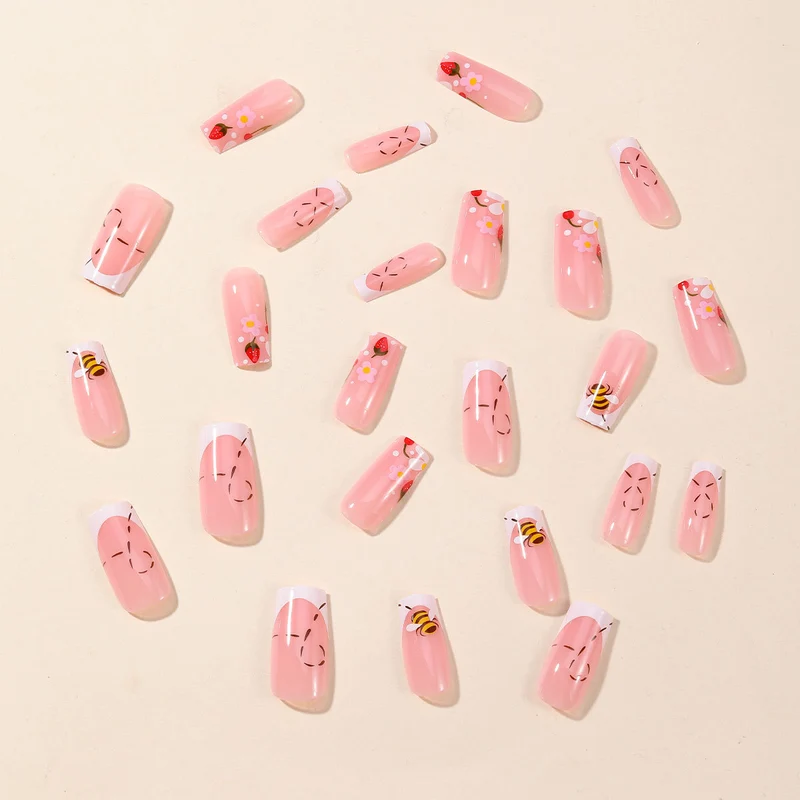 Floral Themed Acrylic Nail Art Extensions Stornfield