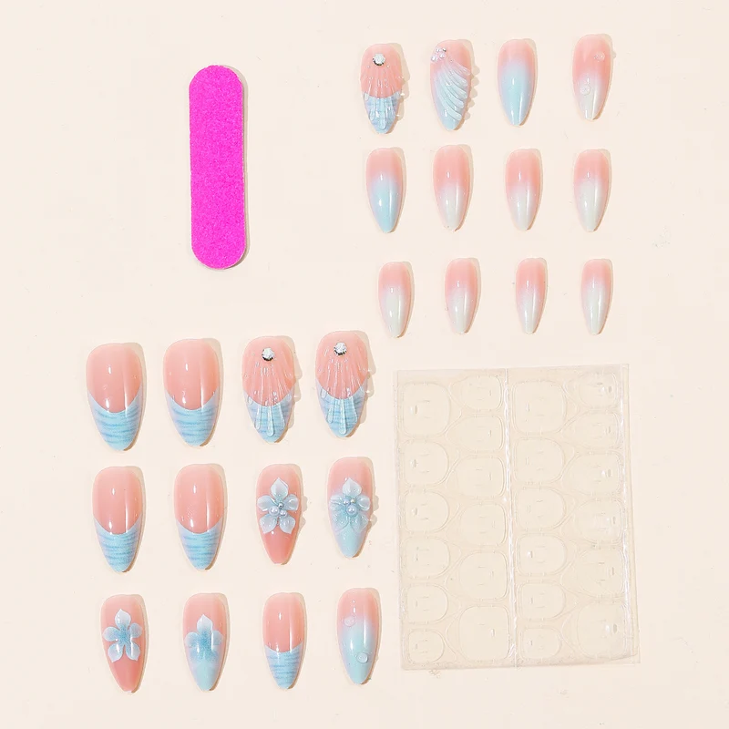Floral Sculpted Acrylic Nail Art Extensions Stornfield