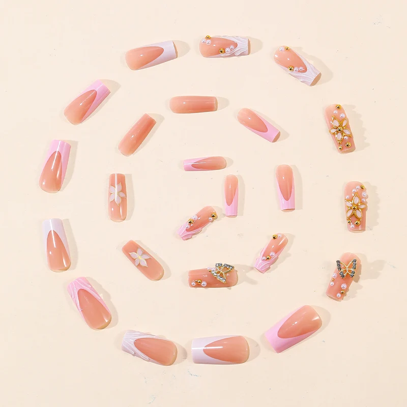 Floral Ornamented Acrylic Nail Art Extensions Stornfield