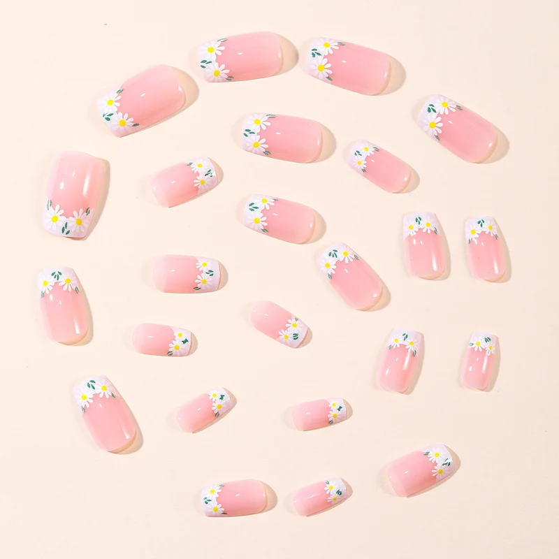 Floral French Tip Nail Art Set Stornfield