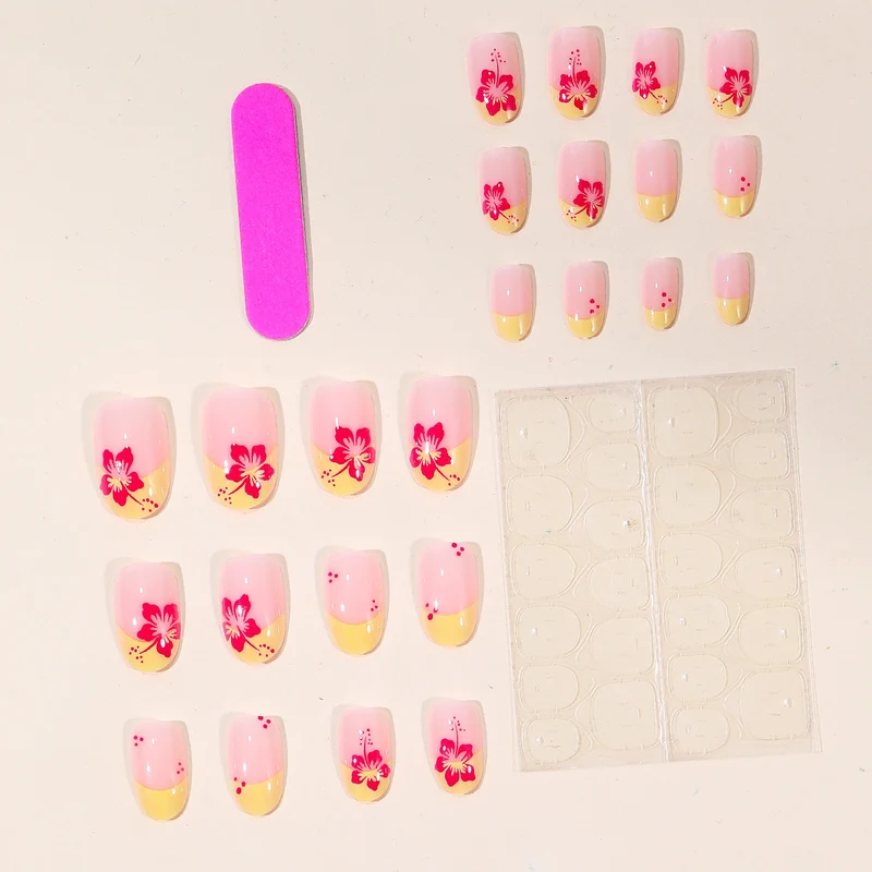 Floral French Tip Nail Art Stornfield