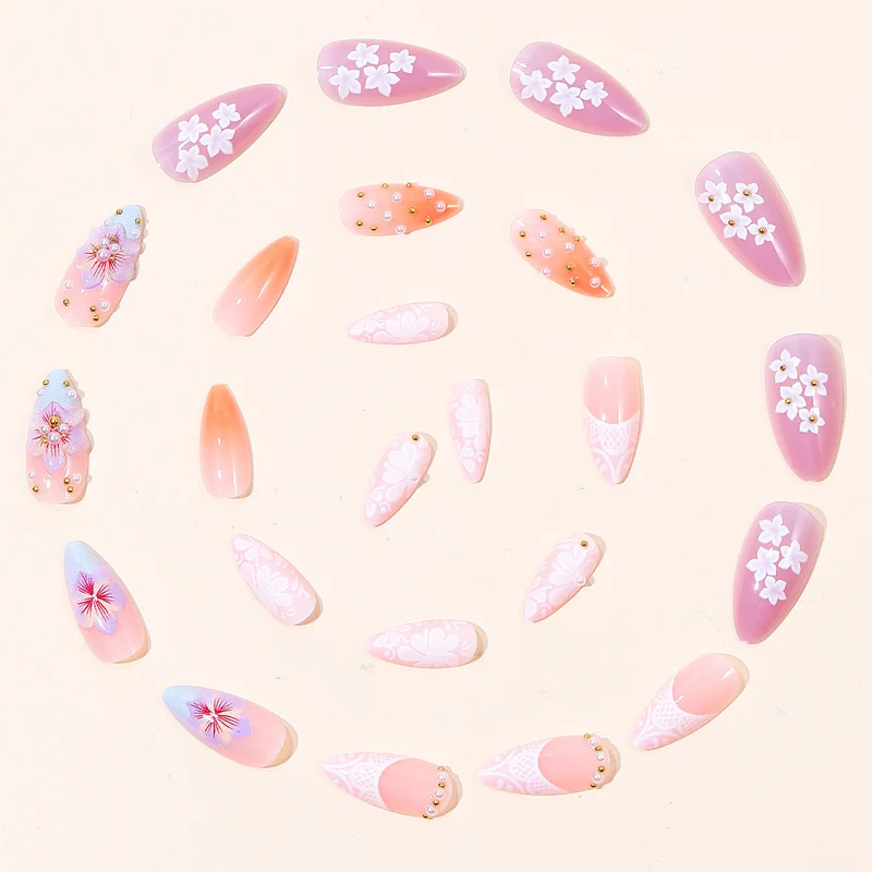 Floral Embellished Nail Art Extensions Stornfield