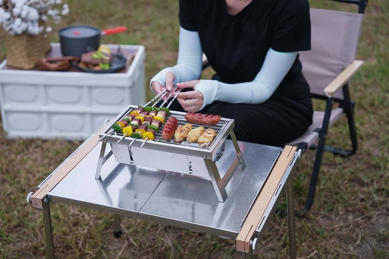 Ultimate Camping Style Rustfritt Stål Sammenleggbar Grill | Luvikno