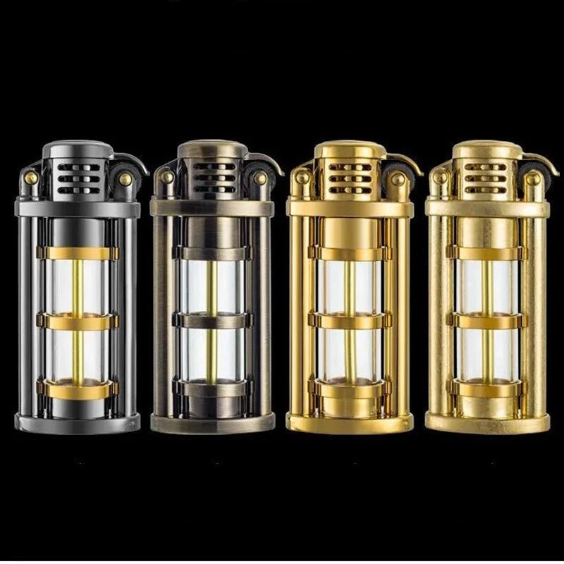 Transparent vindtett Metall Kerosene Flamme Fusjon Lighter | Luvikno