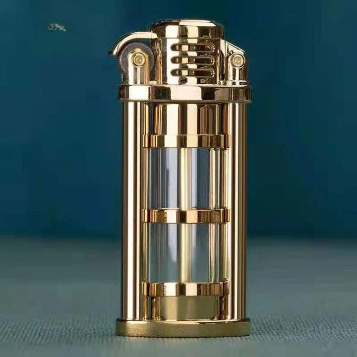 Transparent vindtett Metall Kerosene Flamme Fusjon Lighter | Luvikno