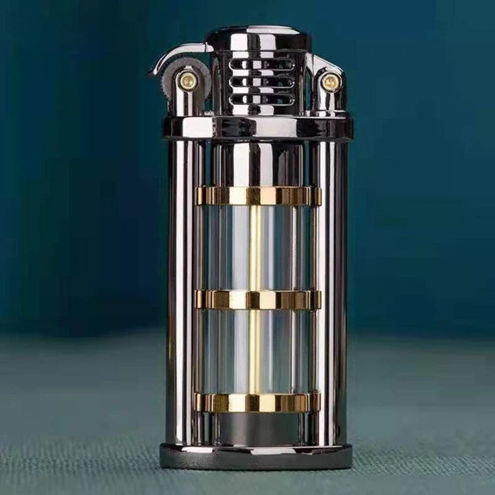 Transparent vindtett Metall Kerosene Flamme Fusjon Lighter | Luvikno