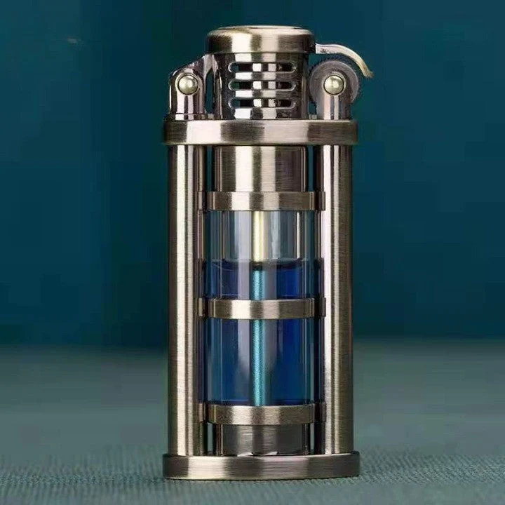 Transparent vindtett Metall Kerosene Flamme Fusjon Lighter | Luvikno