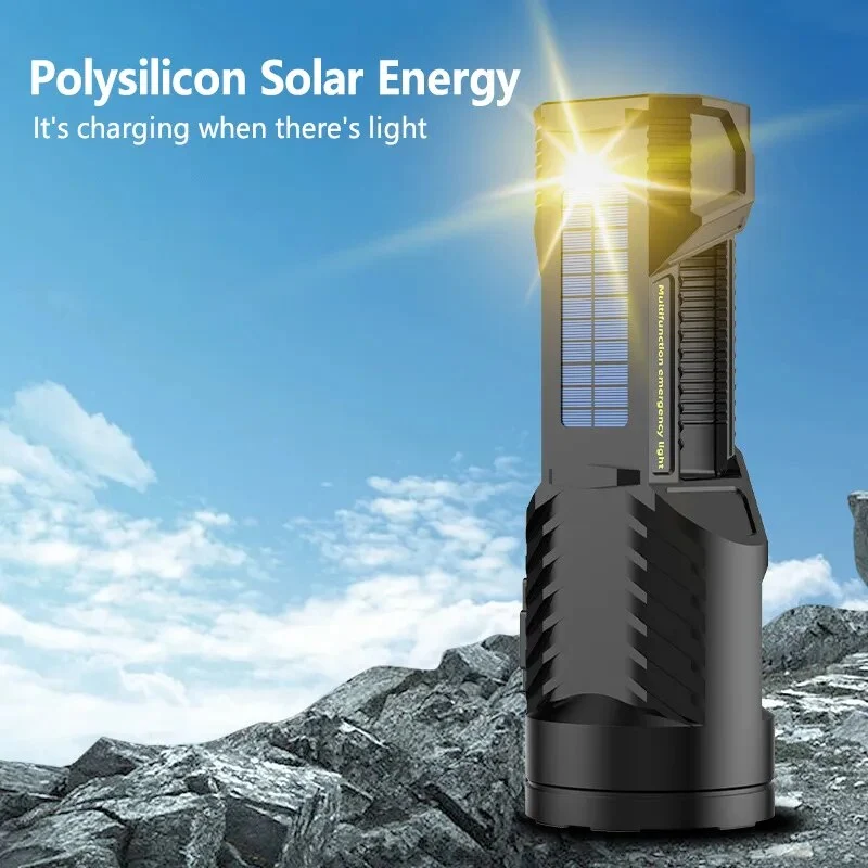 Solar High-Power Multifunksjonslommelykt | Luvikno