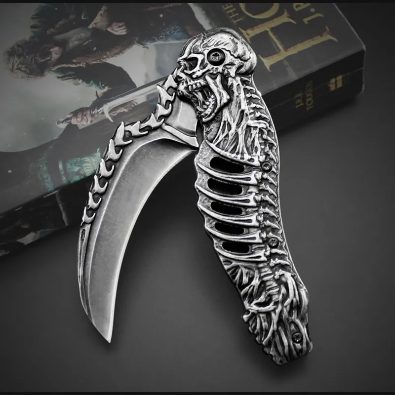 Taktisk Natt Skull Foldbar Lommekniv | Luvikno