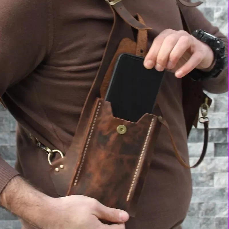 Medieval Steampunk skulderveske med retro stropp | Luvikno
