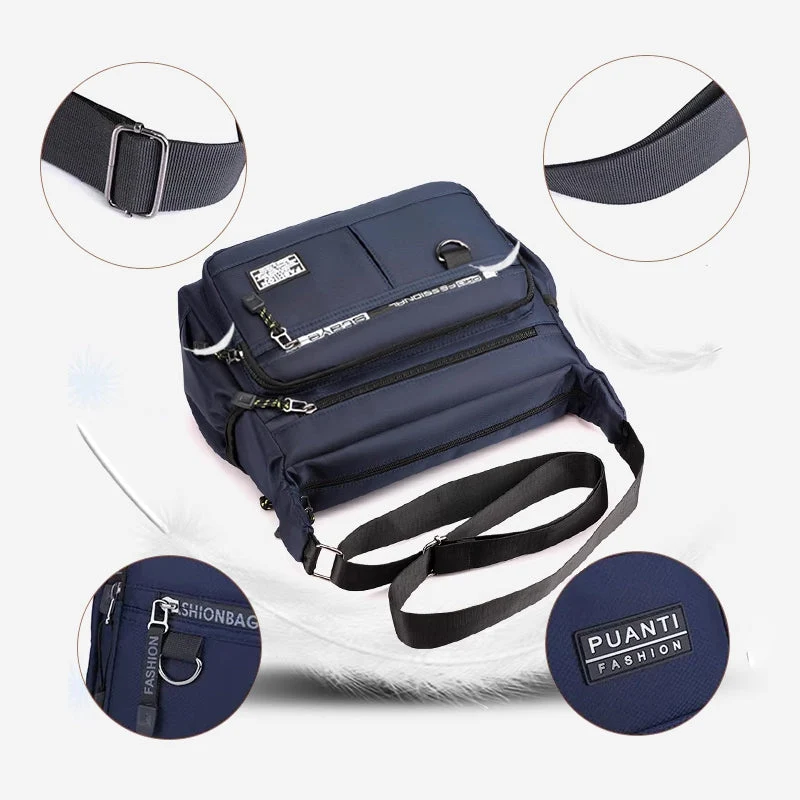 Herre messenger bag med flere lommer | Luvikno