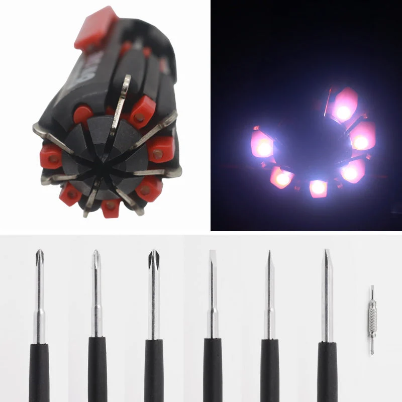 8-i-1-skrutrekker med LED-lommelykt | Luvikno
