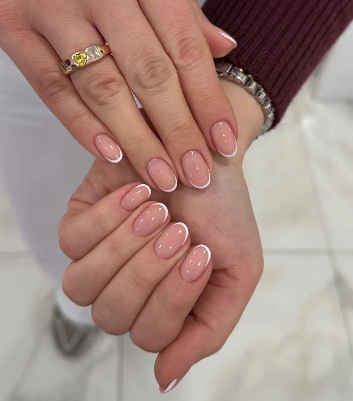 Natural French Tip Press-On Nails Stornfield