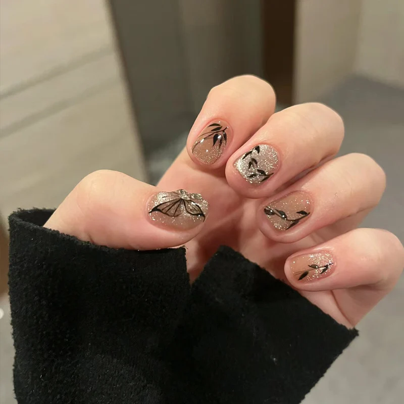 Natural Almond-Shaped Press-On Nails Stornfield