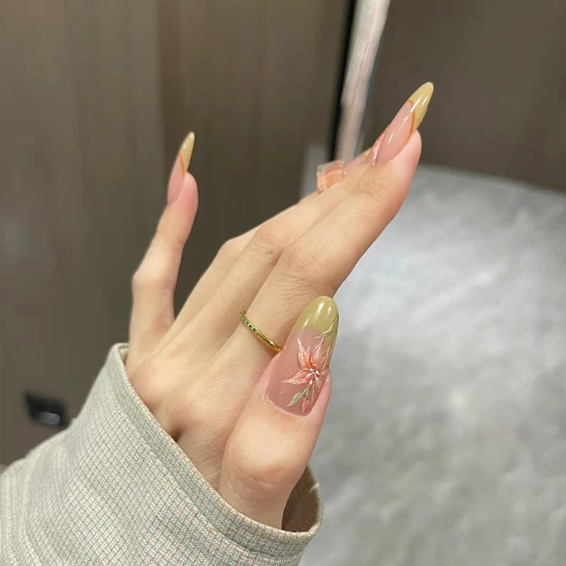 Natural Almond-Shaped Press-On Nails Stornfield