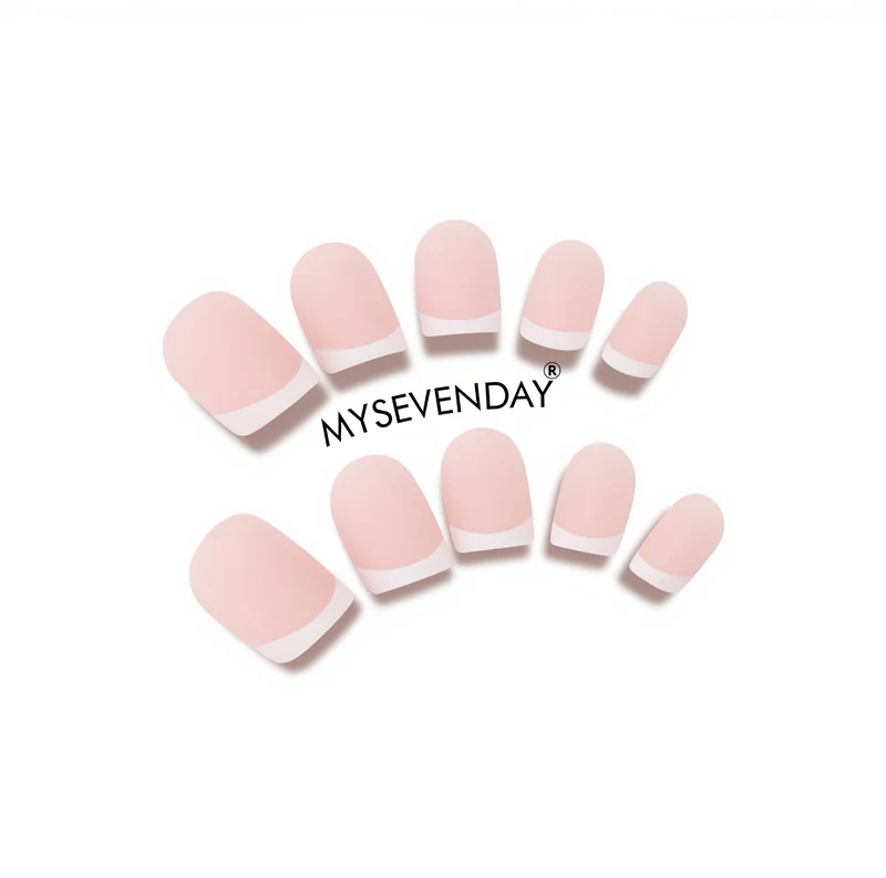 Matte French Tip Press-On Nail Set Stornfield