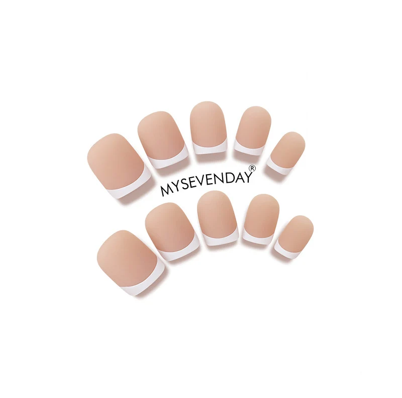 Matte French Tip Press-On Nail Set Stornfield