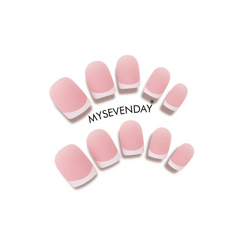 Matte French Tip Press-On Nail Set Stornfield