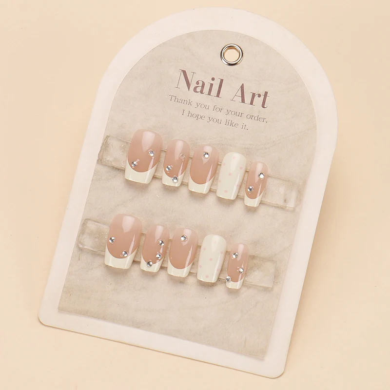 Luxury Press-On Nail Set with Rhinestone Accents Stornfield