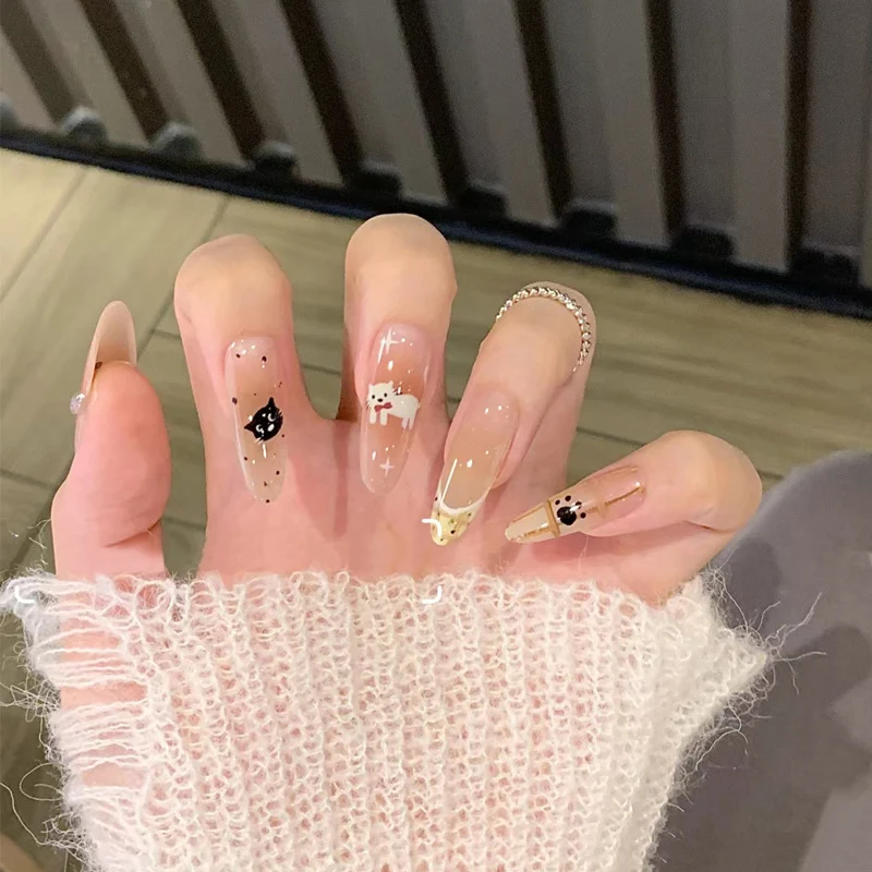 Luxury Press-On Nail Set with Glitter Accent Stornfield