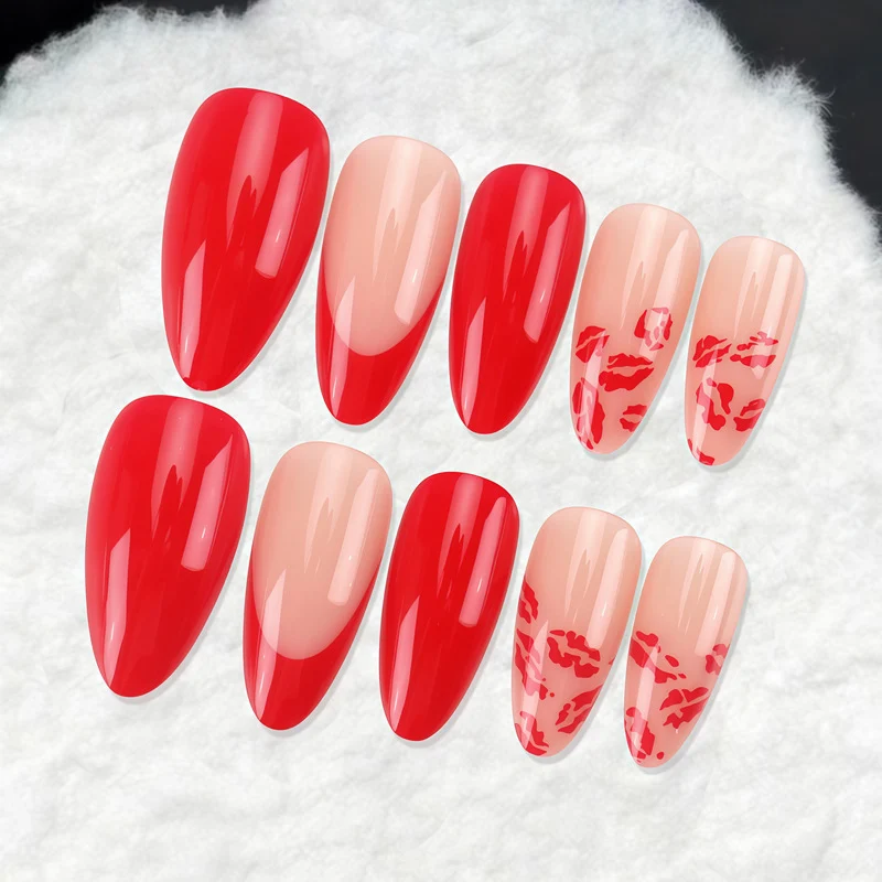 Luxurious Artistic Almond-Shaped Press-On Nails Stornfield