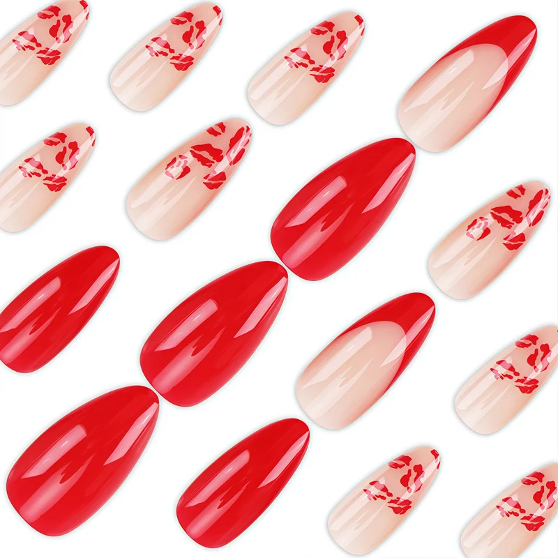 Luxurious Artistic Almond-Shaped Press-On Nails Stornfield