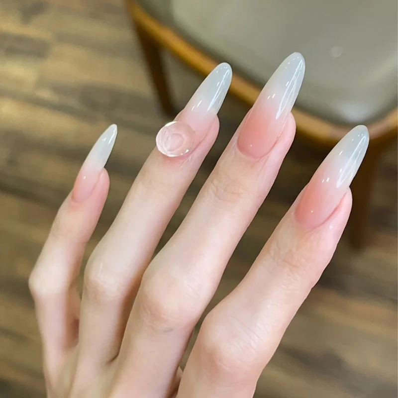 Long Stiletto Press-On Nails Set with Elegant Ombre Design Stornfield
