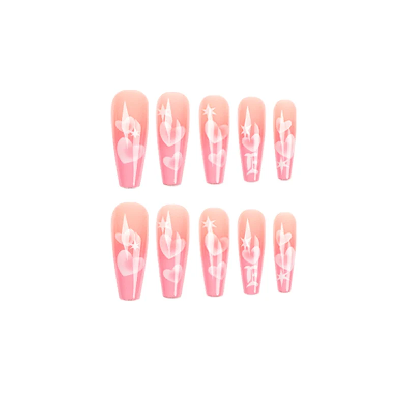 Artificial nail art with heart patterns Stornfield