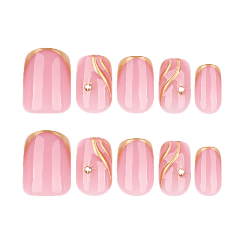 Artificial nail art with glamorous golden accents Stornfield