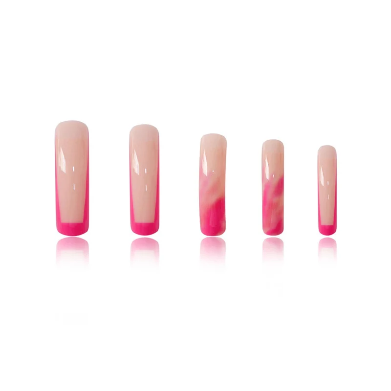 Lange Marmor Effekt Acryl Nagelverlängerungen Karnz